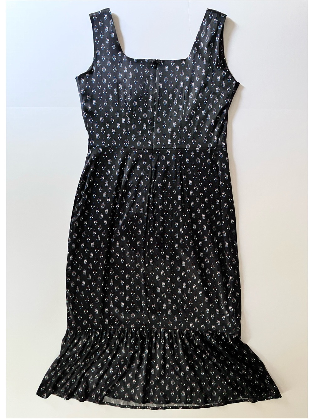 Souleiado Black Patterened Sleeveless Silk Mermaid Dress Women’s EU 42 / US 10